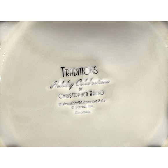 Christopher Radko Holiday Celebrations Christmas Tree 9 1/2" Veggie/Serving Bowl - Picture 6 of 8